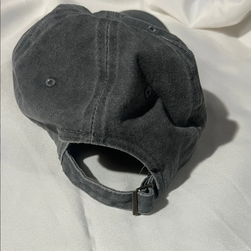 Gray and Red Embroidered Cap‎